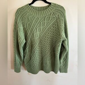 St. John’s Bay Women’s L Cable Knit Sweater Spring Comfort Preppy Career